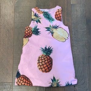 Dolce & Gabbana girls dress 5a / 5t pineapple pink quilted. Super cute